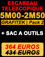 Escabeau télescopique gamme Grafitek 5m pack 2
