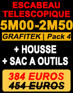 Escabeau télescopique gamme Grafitek 5m pack 4