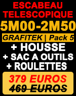 Escabeau télescopique gamme Grafitek 5m pack 5