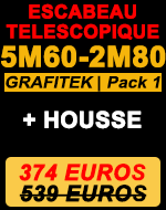 escabeau télescopique 5m 60 gamme Grafitek avec deux barres stabilisatrices pack 1