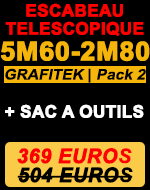 escabeau télescopique 5m 60 gamme Grafitek pack 2