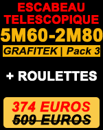 escabeau télescopique 5m 60 gamme Grafitek pack 3