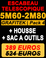 escabeau télescopique 5m 60 gamme Grafitek pack 4