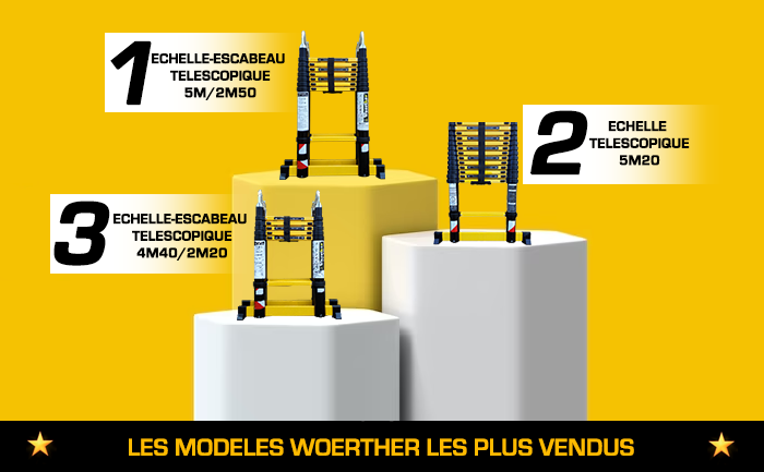 Classement meilleur vente d'échelle télescopique Woerther