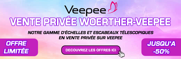 veepee vente priv&eacute;e &eacute;chelle et escabeau t&eacute;lescopique
